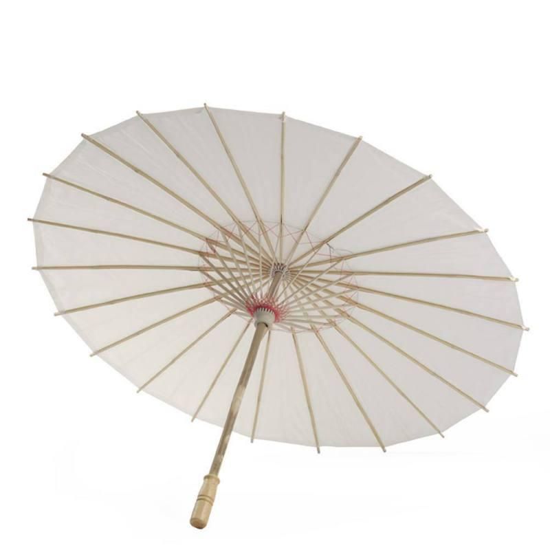 Paraguas chino estilo blanco Papel de aceite paraguas niños DIY Proyecto para el