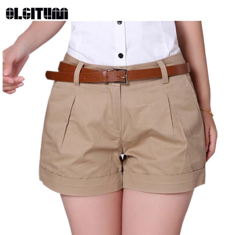 Corea verano mujer algodón pantalones cortos moda dama pantalón corto color sólido PT031 mujeres