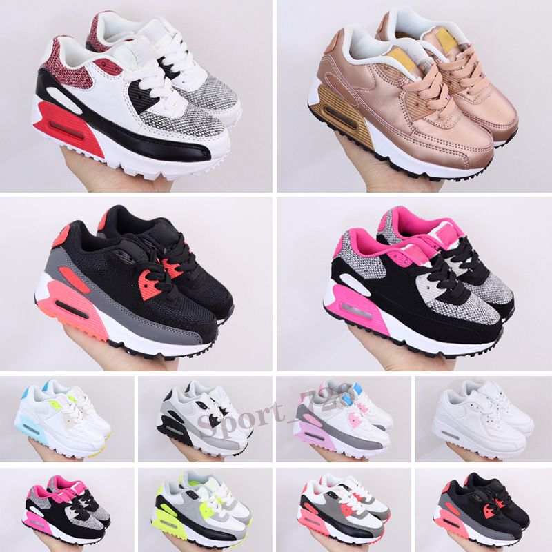 Compra Max 90 De Aire Cordones De Zapatos Zapatos Sin Cordones Para Niños  Niños Niños Niñas Entrenadores Zapatillas Negro Blanco Rosa Azul Volt Niño  Niños Corriendo 26 35 Barato | Entrega Rápida