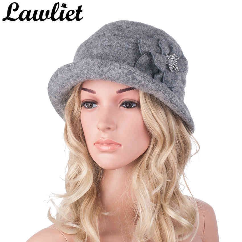 Sombrero cloche para mujer de lana y estilo vintage elegante de la marca Lawliet 