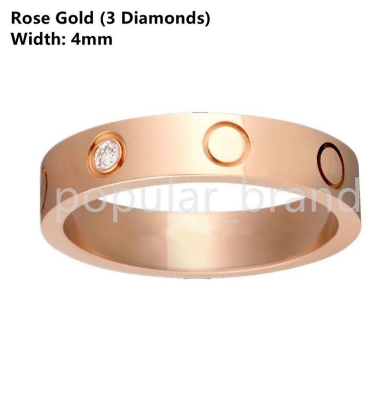 4mm rosa guld med diamant