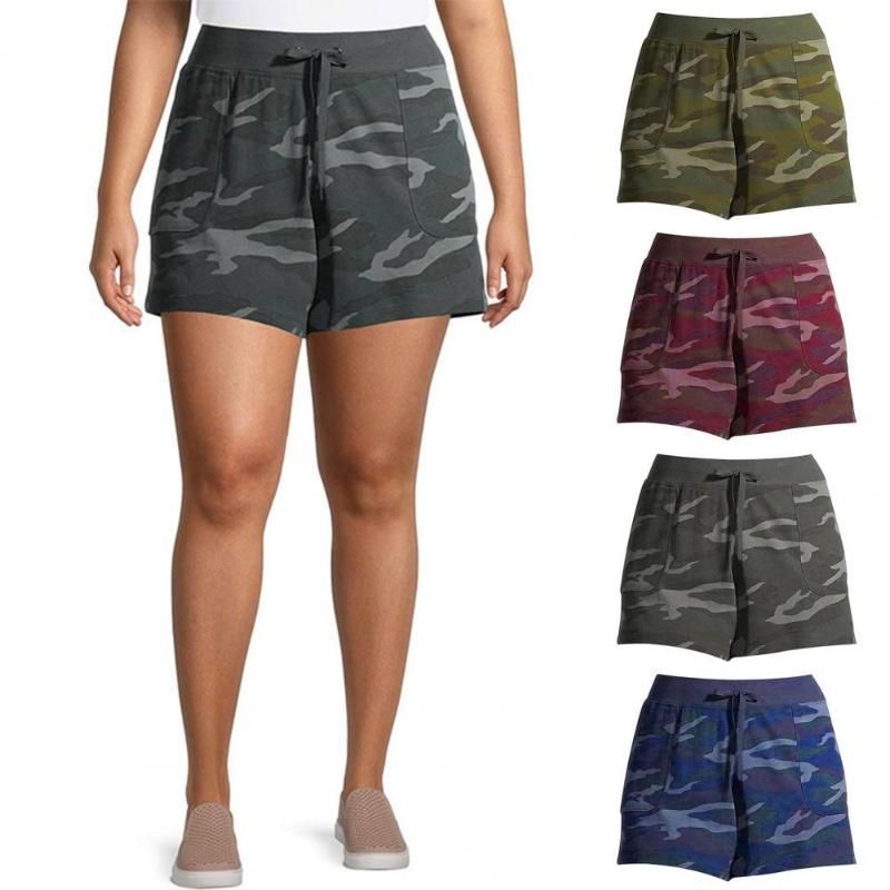 Compra Pantalones Cortos Para Mujer Patrón De Camuflaje Mujeres Con Cordón  Elástico Cintura Mujer Verano Casual Casual Femen Femme 2021 Barato |  Entrega Rápida Y Calidad | Es.Dhgate