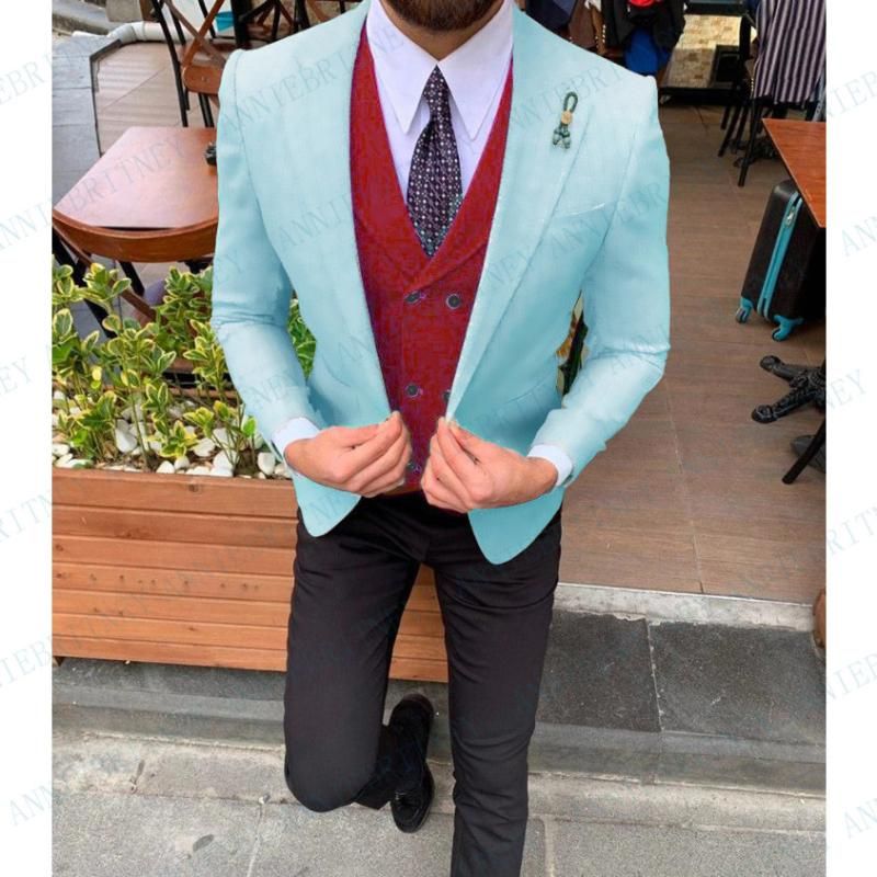 sky blue casual blazer