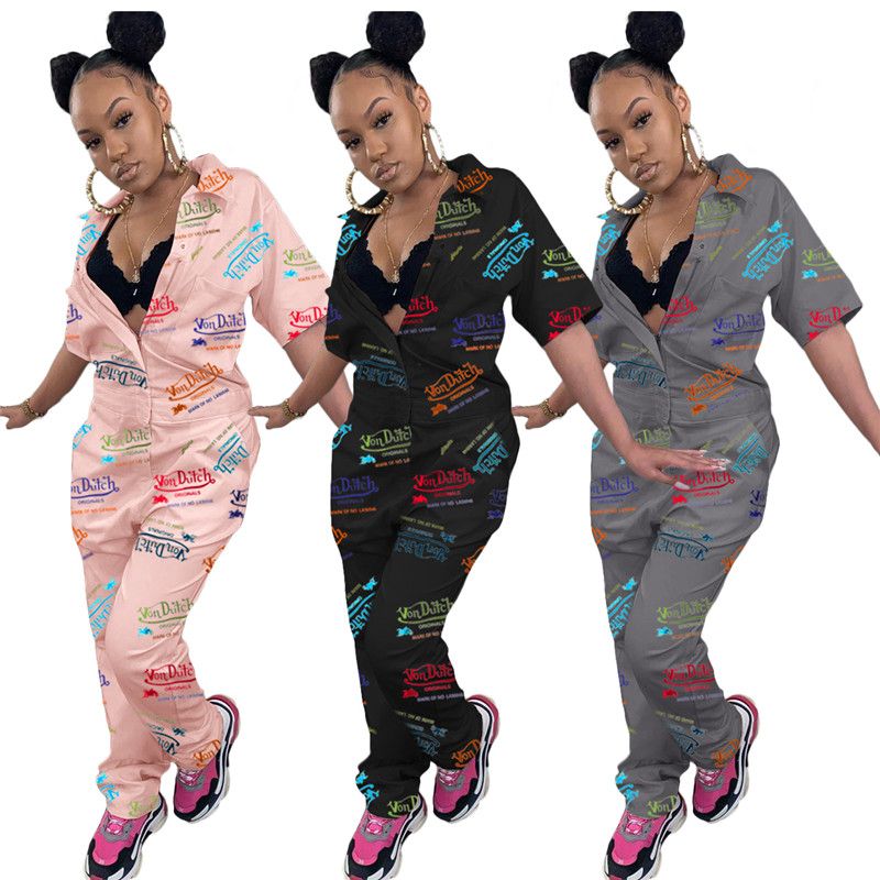 Acquistare Tuta Da Donna VON Dutch Tute Dutchsuits Manica Corta Manica  Corta Piece Pantaloni Dritti Risvolto Collo Collo Zipper Anteriore Apertura  Jumper Suit Summer Spring Autunno Abbigliamento Abbigliamento 5578  Economico | Consegna