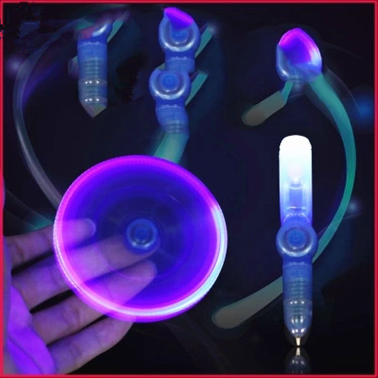 LED Spinning Pen Fidget Spinner Hand Top Glow In Dark EDC Stress Relief 
