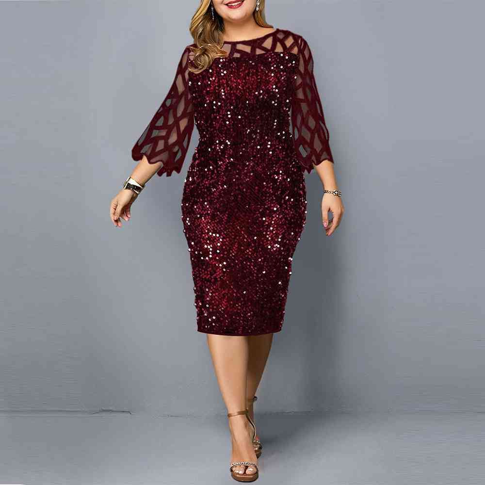 Vestido De Encaje Elegante De Fiesta Casual Tallas Grandes Vestido De Encaje Elegante De Fiesta Casual Tallas Grandes