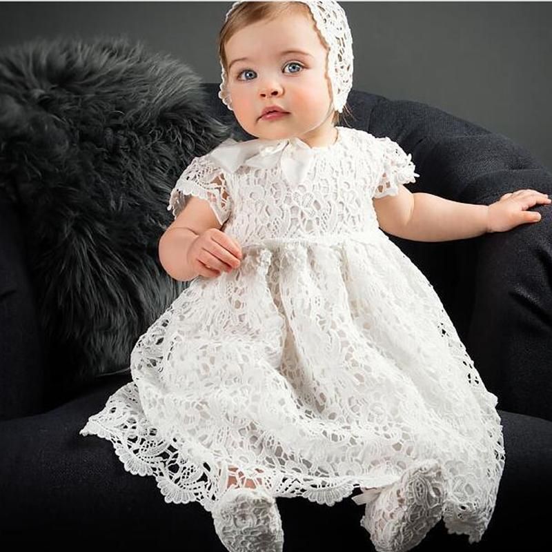 Vestidos de niña bebé vestido largo blanco Bautismo Bautismo 2022 Vestidos Niñas Niñas Lindos