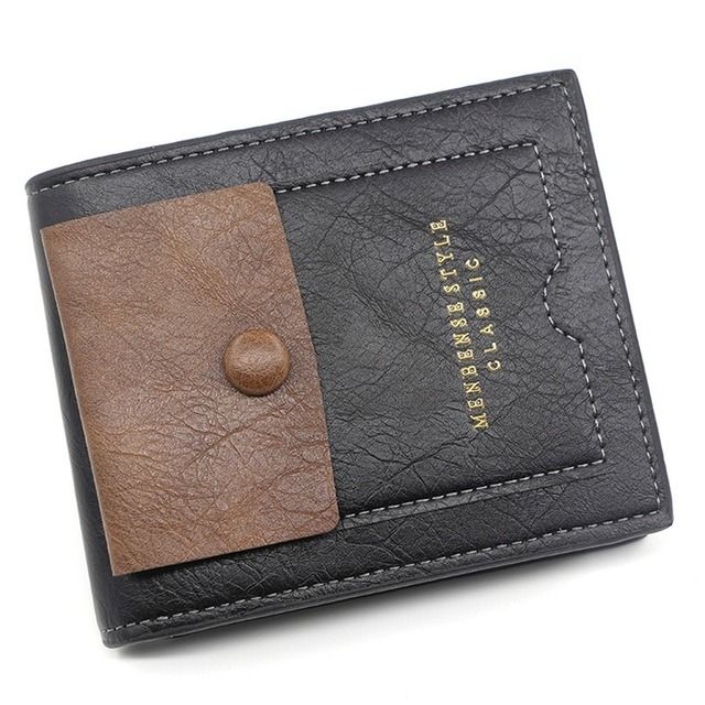 Fashion Men's Wallet Solid Color Leather Business Short Wallet Famous Vintage Multi-card Soft Purse Fashion Men's Wallet Solid Color Leather Business Short Wallet Famous Vintage Multi-card Soft Purse