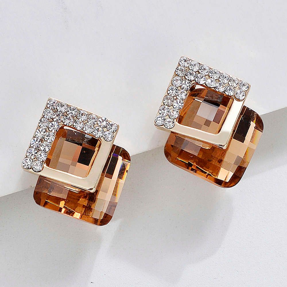 Boucles d'oreilles de champagne Diamond