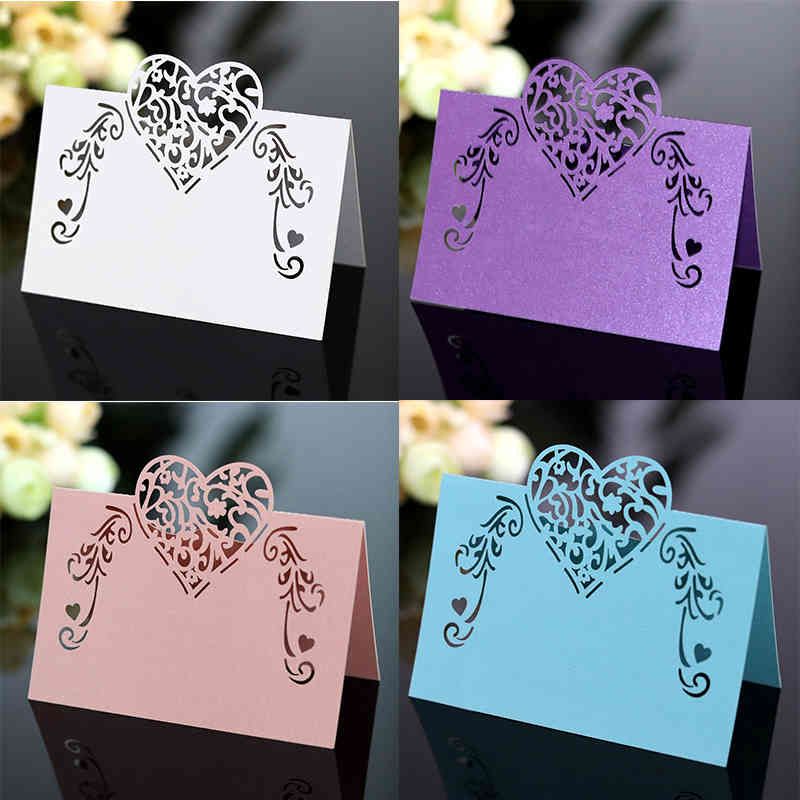 Laser Cut Invitations Christmas Guest Table Name Number Place Love Heart Cards 