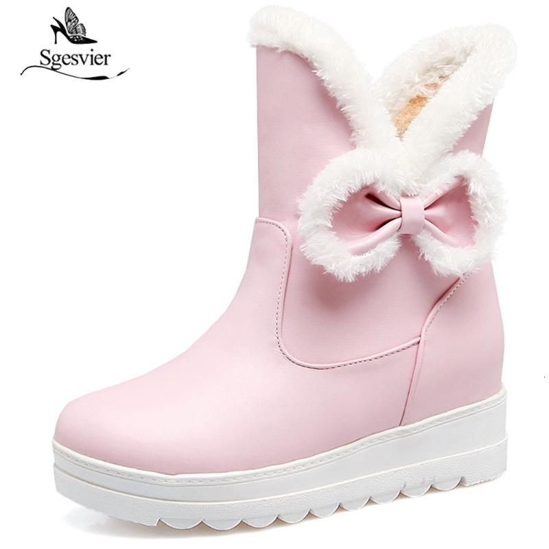Koop Laarzen Sigvier Winter Sneeuw Pluche Warme Schoenen Vrouw Wiggen Hak  Vrouwen Enkel Meisje Casual Bowtie Zwart Roze Wit B621 Goedkoop | Snelle  Levering En Kwaliteit | Nl.Dhgate
