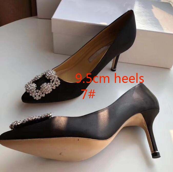 7 # Black 9.5cm Heels