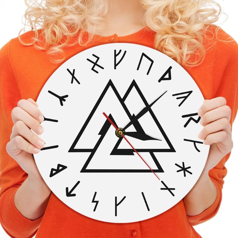 Viking Norse Compass Vikings Rune Odins Simple Wall Clock Home Decor