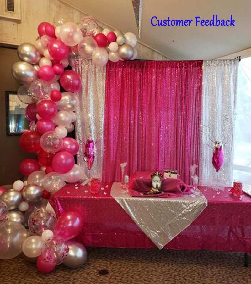 Sequin Backdrop 8FTx8FT Fuchsia Curtain Panels Sequin Fabric Photography Background Wedding Photo Booth Backdrop Birthday Baby Shower Glitter Curtain for Women Girls Party DIY Sequin Backdrop 8FTx8FT Fuchsia Curtain Panels Sequin Fabric Photography Background Wedding Photo Booth Backdrop Birthday Baby Shower Glitter Curtain for Women Girls Party DIY