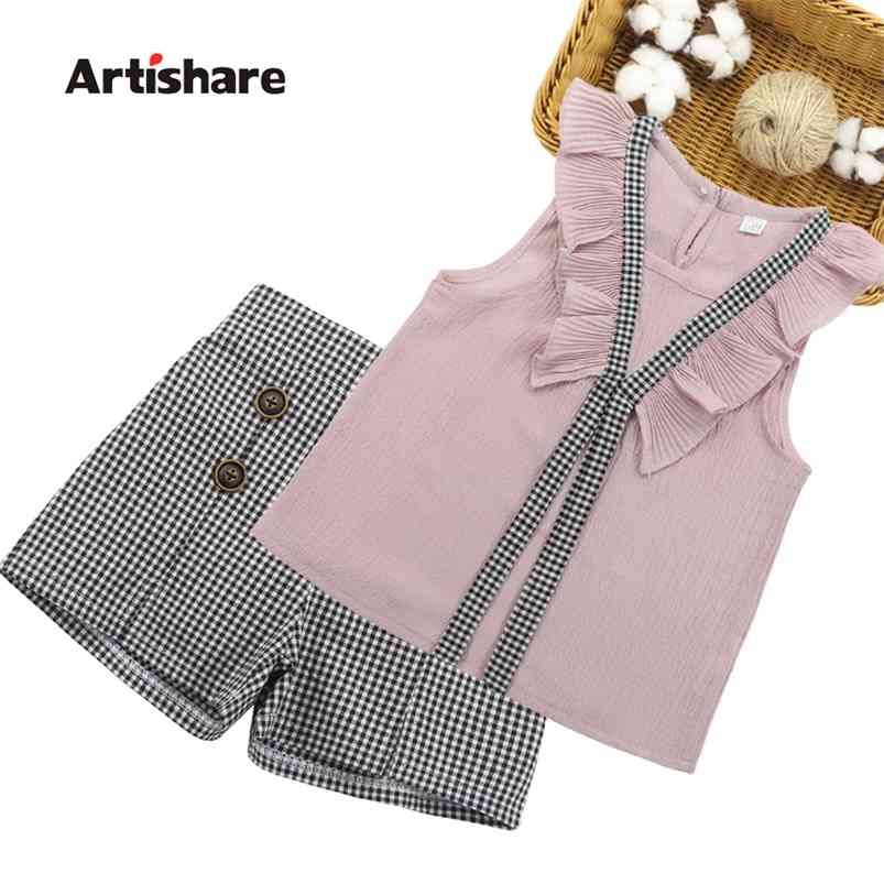 Ropa de niñas Conjunto de ropa de verano Ropa para niños + Pantalones cortos a