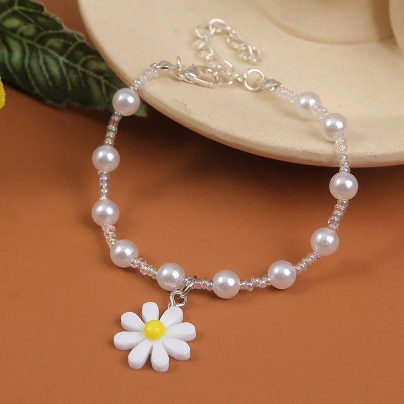 Perlas blancas de moda de las mujeres perlas de vidrio transparente separadas a mano con