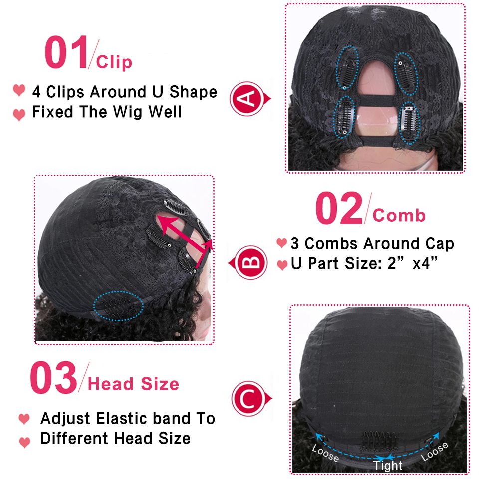 Brazilian Human Hair U Part Wig Straight 150% Density Human view 3