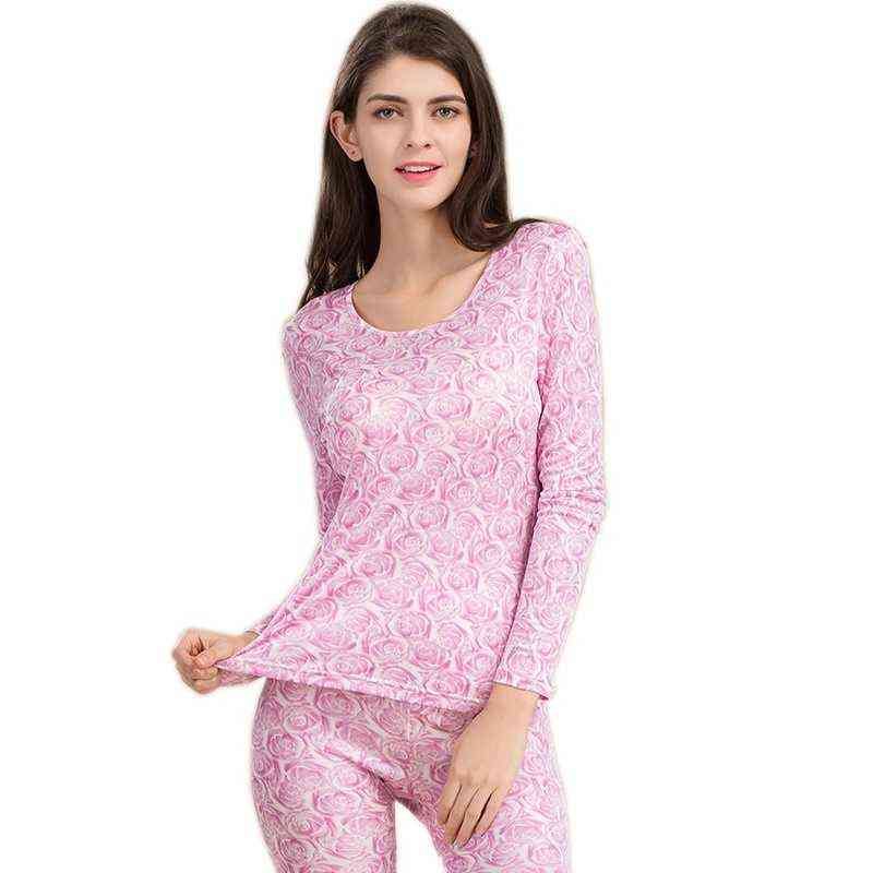 100% Pure Silk Womens Long Johns Sets Thermal Underwear Set Female Body Suits