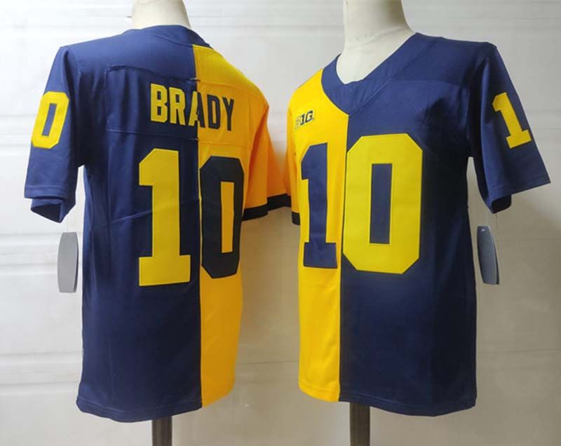 10 Tom Brady Mais Navy Split Jersey