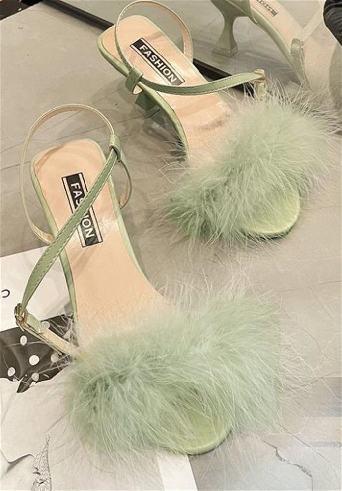 Sandalias de hadas ventosas para damas de verano con un tacón medio con