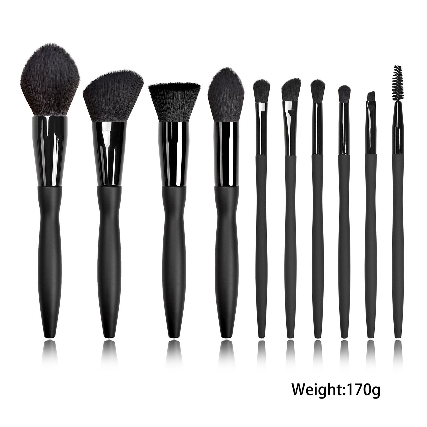 10 pcs Black Makeup Tool with opp