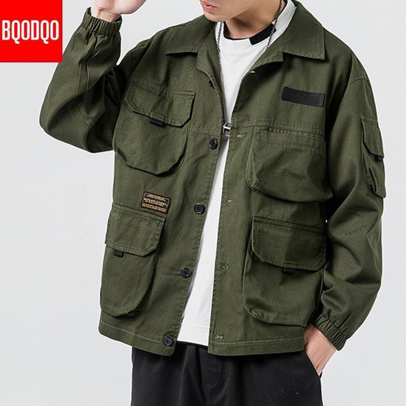 Para Hombres Fitness Militar Verde Chaqueta Verde Chaqueta Para Hombres Otoño Multi Pocket Winter Streetwear Casual Japonés Estilo Masculino Abrigos De 56,13 € | DHgate