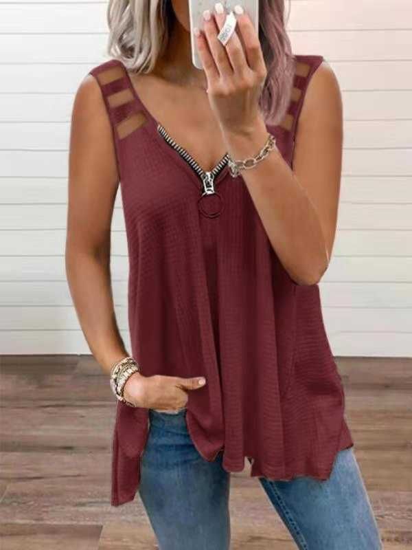 Sleeveless Burgundy