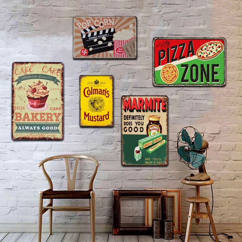 Pizza déco - plaque Métal décoration Vintage