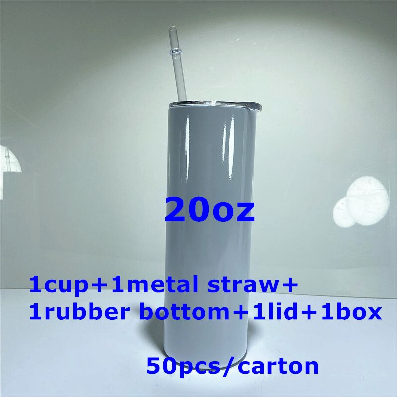 20oz met rubberen bottommetal rietjes