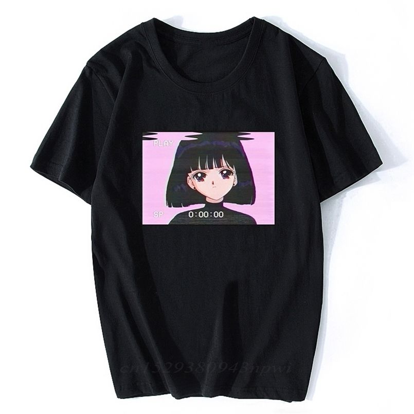 cola Como Mansión Hombres camiseta chicos tristes Retro Anime japonés Vaporwave Camiseta  divertida Novedad Camisetas Hombre Tshirt Aesthetic Tumblr