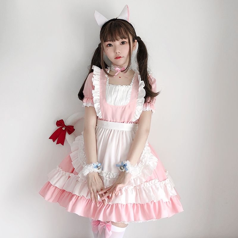Fantasias de anime Mulheres Menina JP Anime Kawaii Maid Rosa Cat Vestidos de Lolita Aventais Dia das Bruxas Cosplay Festa Festa Papel Play Vestido Up Garçonete Fantasias de anime Mulheres Menina JP Anime Kawaii Maid Rosa Cat Vestidos de Lolita Aventais Dia das Bruxas Cosplay Festa Festa Papel Play Vestido Up Garçonete