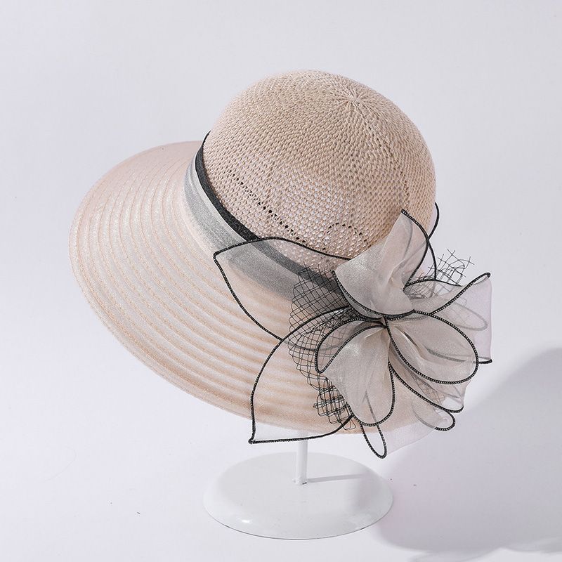 Organza Sun Cap Women Flower Summer 