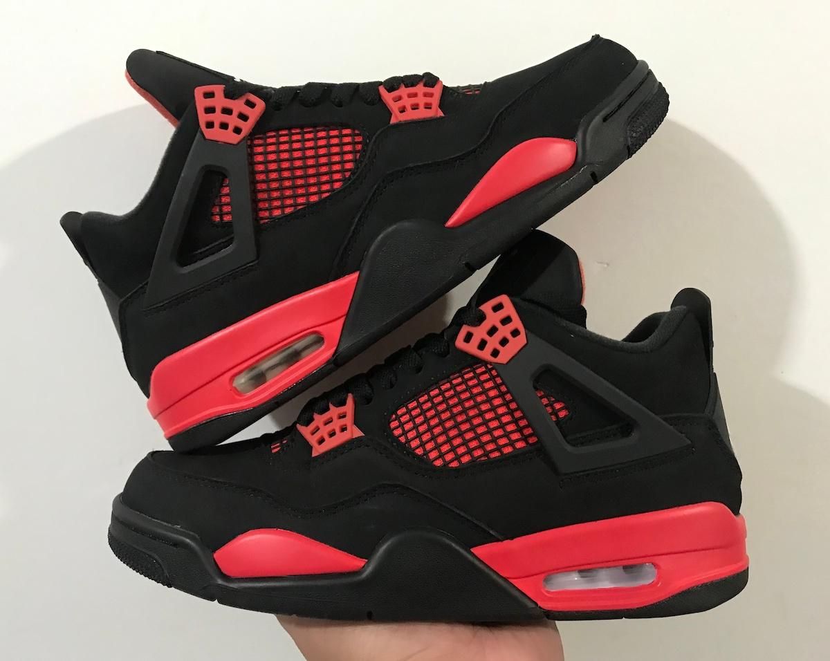 Kids JS 4 Red Thunder Sneakers Shoes 