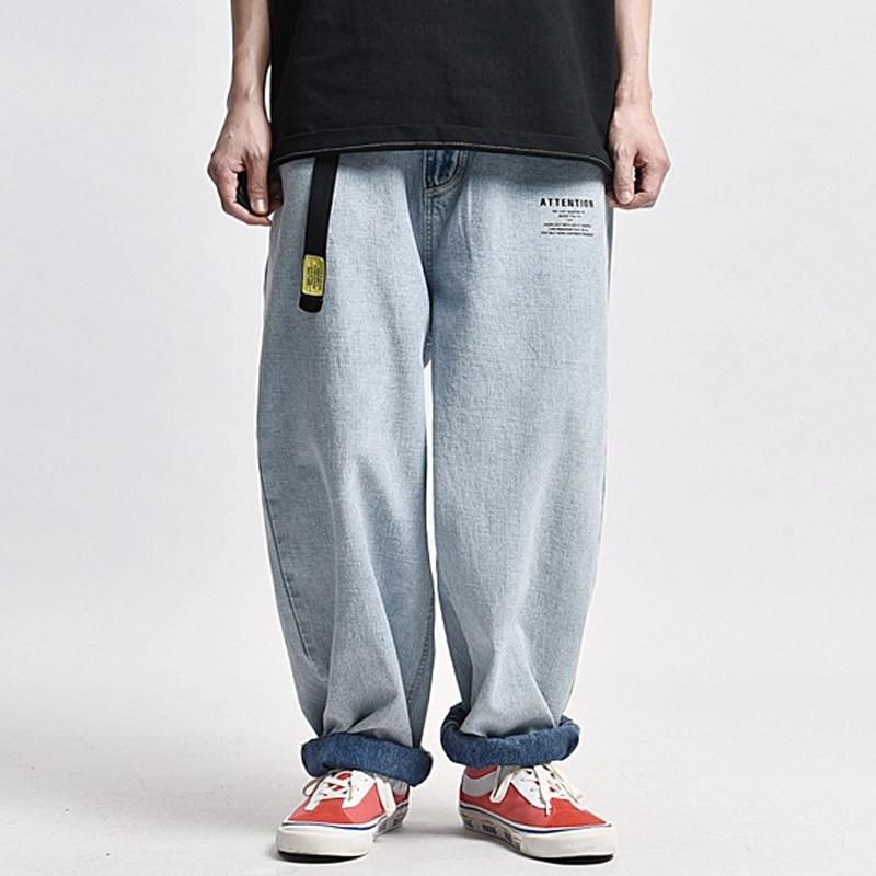 Washed Baggy Jeans Mens Streetwear Lazy 
