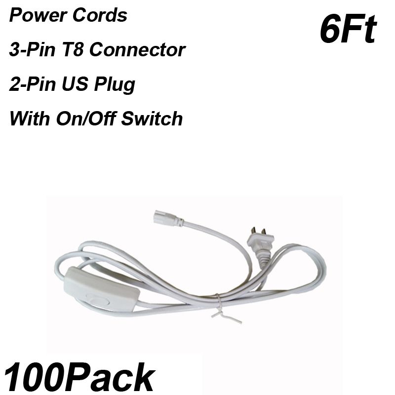 6Ft 2-Pin Power Cords With Switch