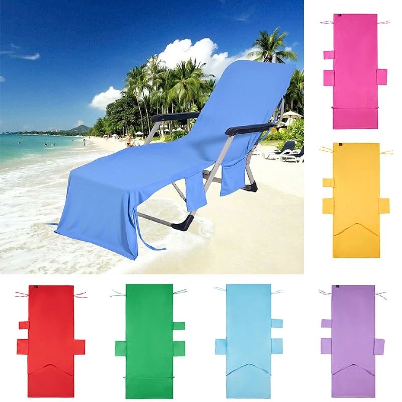 Beach Chair Cover Lounge Blankets Portable With Strap Towels Double