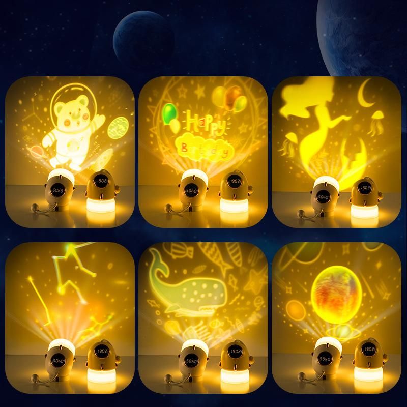 Desk & Table Clocks Cartoon Alarm Clock Projection Night Light