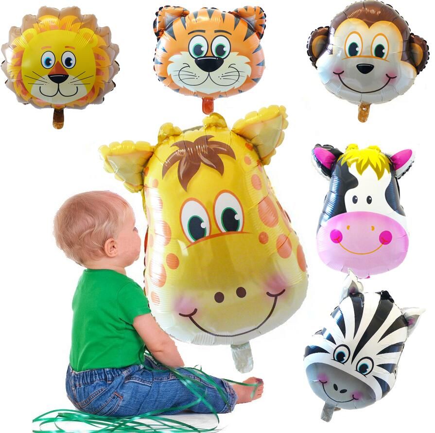 MIni Animals Shaped balloon Lion Cow Pig Horse Mini Cartoon Foil Balloons  Kids Toy Wedding Birthday