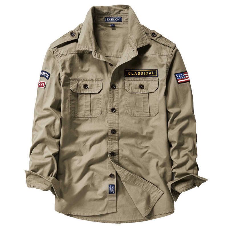 asdoklhq Clearance, 2023 Summer Fall Mens Tops Clearance under $5 Men's  Short-sleeved Cotton Denim Shirt Nostalgic Military Shirt,Khaki M 