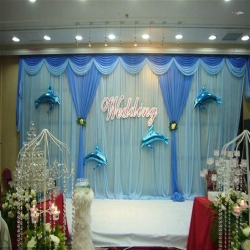Party Decoration Mediterranean Wedding Banquet 3mx6m Stage Background  Curtain Backdrop Wholesale Marriage Fabric