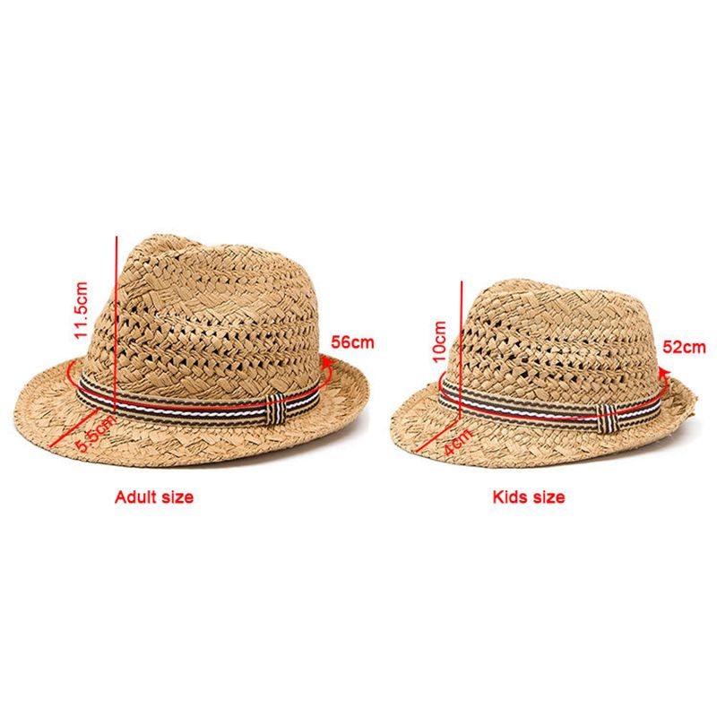Fashion-Woven Wide-brimmed Hats Fashion Wide Cap Parent-child Visor Woven Straw Hat