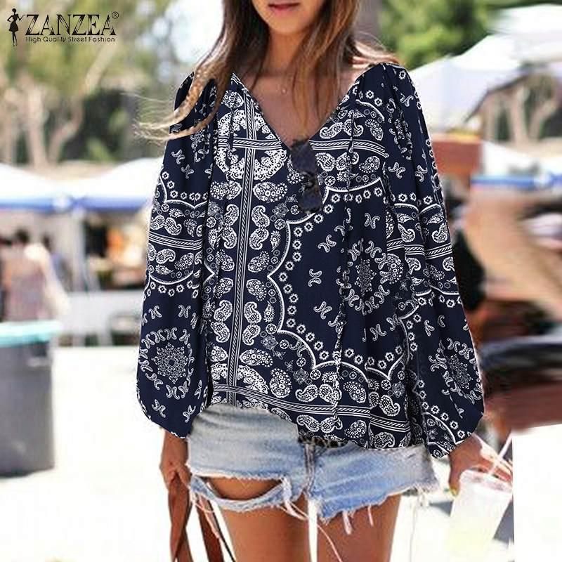 Compra Camisas Blusas De Mujeres 2022 Otoño Manga Larga V Blusa Blusa  Casual Elegante Camisa Bohemia Encaje Up Vacaciones Chemise Party Loos  Barato | Entrega Rápida Y Calidad | Es.Dhgate