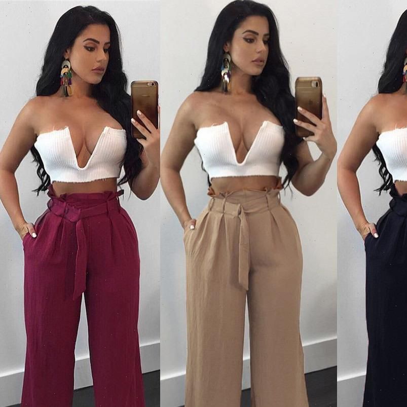 Compra Mujer Pantalón Ropa Alta Cintura Palazzo Denim Mira Pantalones  Anchos Piernas Largas Fajas Sueltas Culottes Pantalones Barato | Entrega  Rápida Y Calidad | Es.Dhgate
