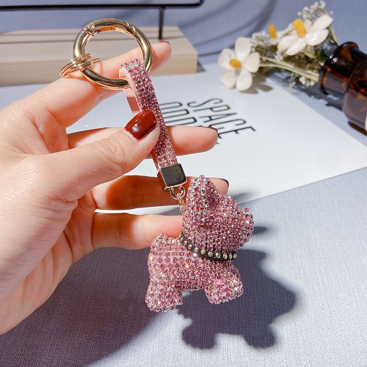 Buy Wholesale China Crystal French Bulldog Keychain Lanyard