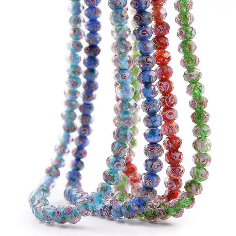 4/6/8mm Mixed Round Cracked Crystal Glass Beads Set Lobster Clasp Rings  Hook Box for