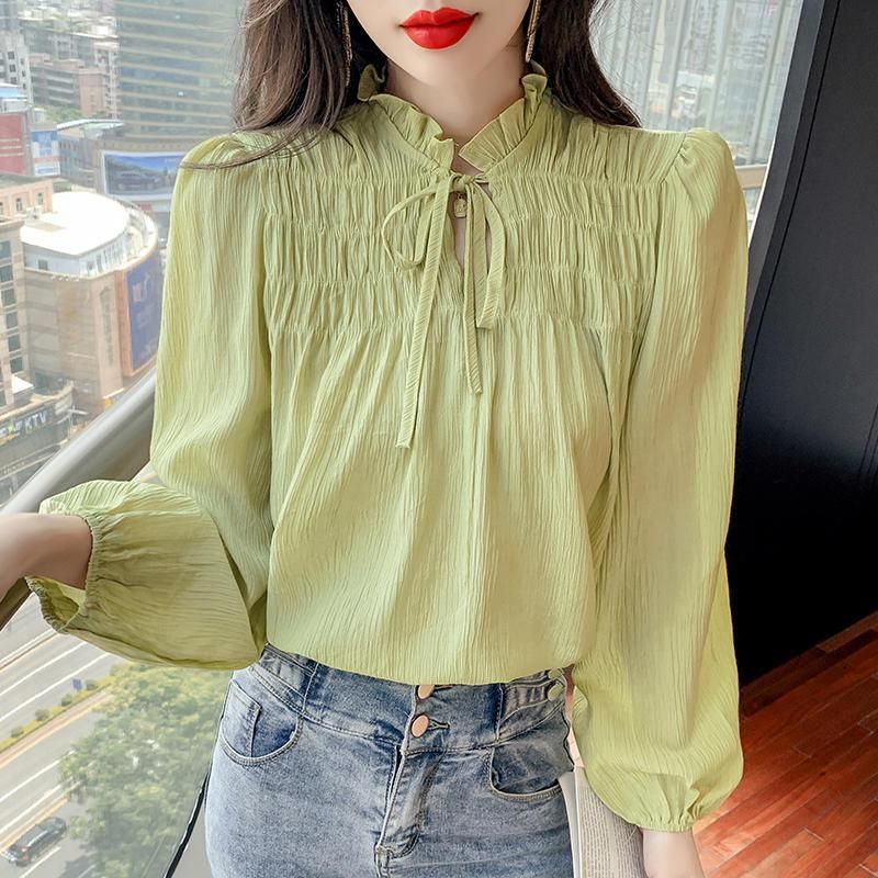 BLUSAS PARA MUJER ELEGANTES FINA de Moda casuales CAMISA estampada manga  larga EUR 22,37 - PicClick FR