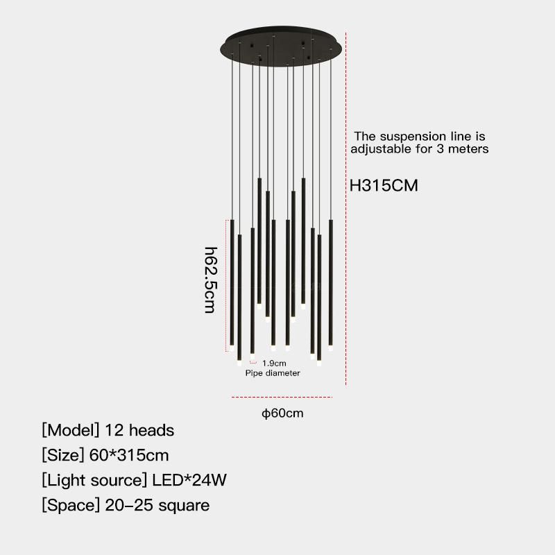 12 heads Cool White Light Black