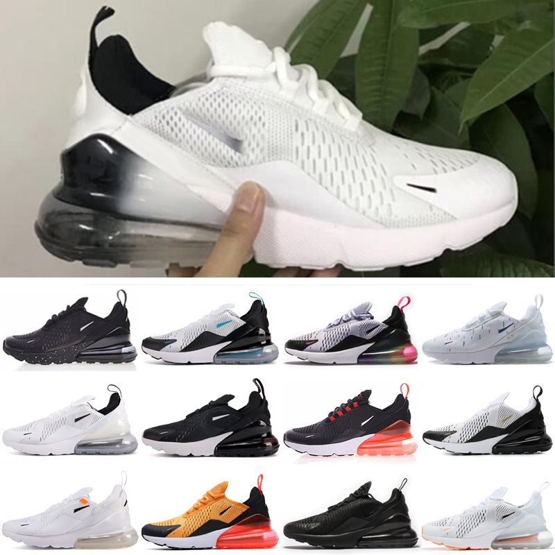 Nike air max 270 FLORAL Кроссовки для женщин Мужская обувь SE Трехместный  Черный Белый РАДУГА Каблук