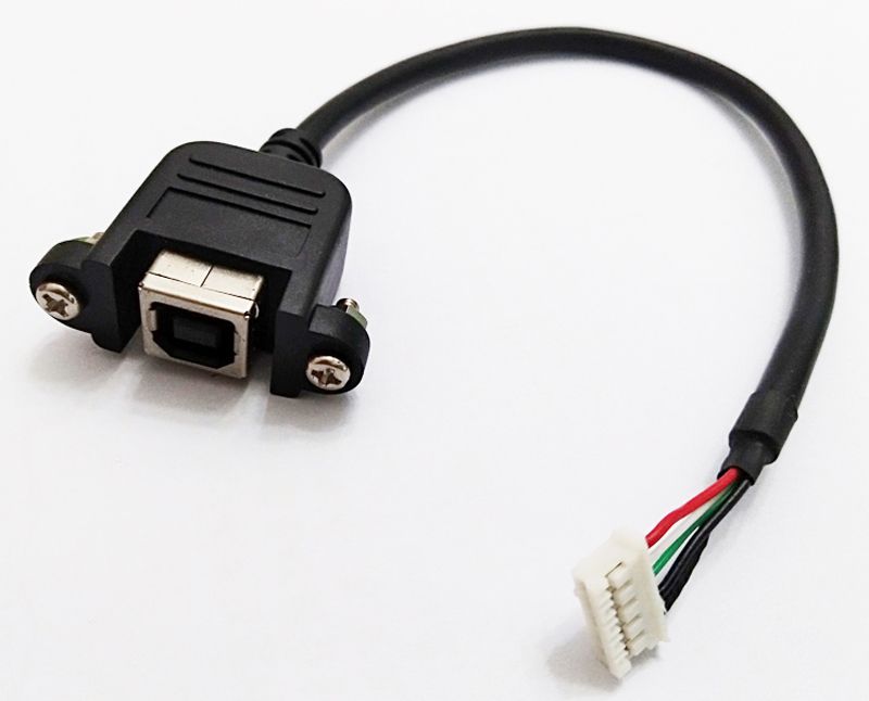 Connector and Terminal  1x USB 2.0 B Female Socket Printer Panel Mount to Micro USB 5 Pin Male Cable 1FT 