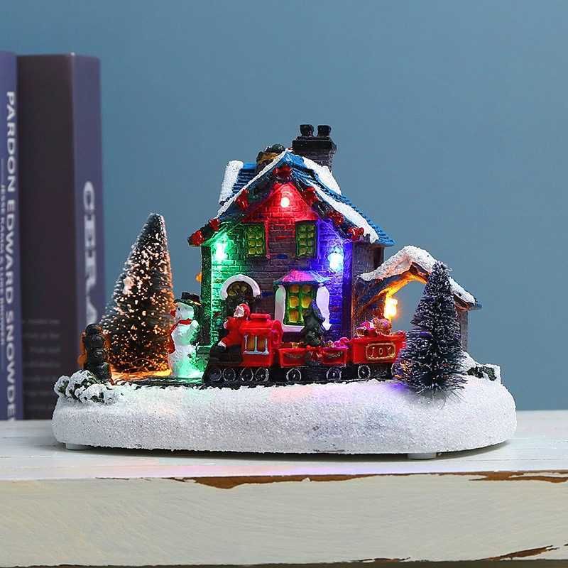 Steam Christmas 2022 2022 Christmas Snow House Village Steam Train Luminous Hut Gift Box Santa  Claus Tree Home Decor Resin H0924 From Sihuai07, $24.92 | Dhgate.com